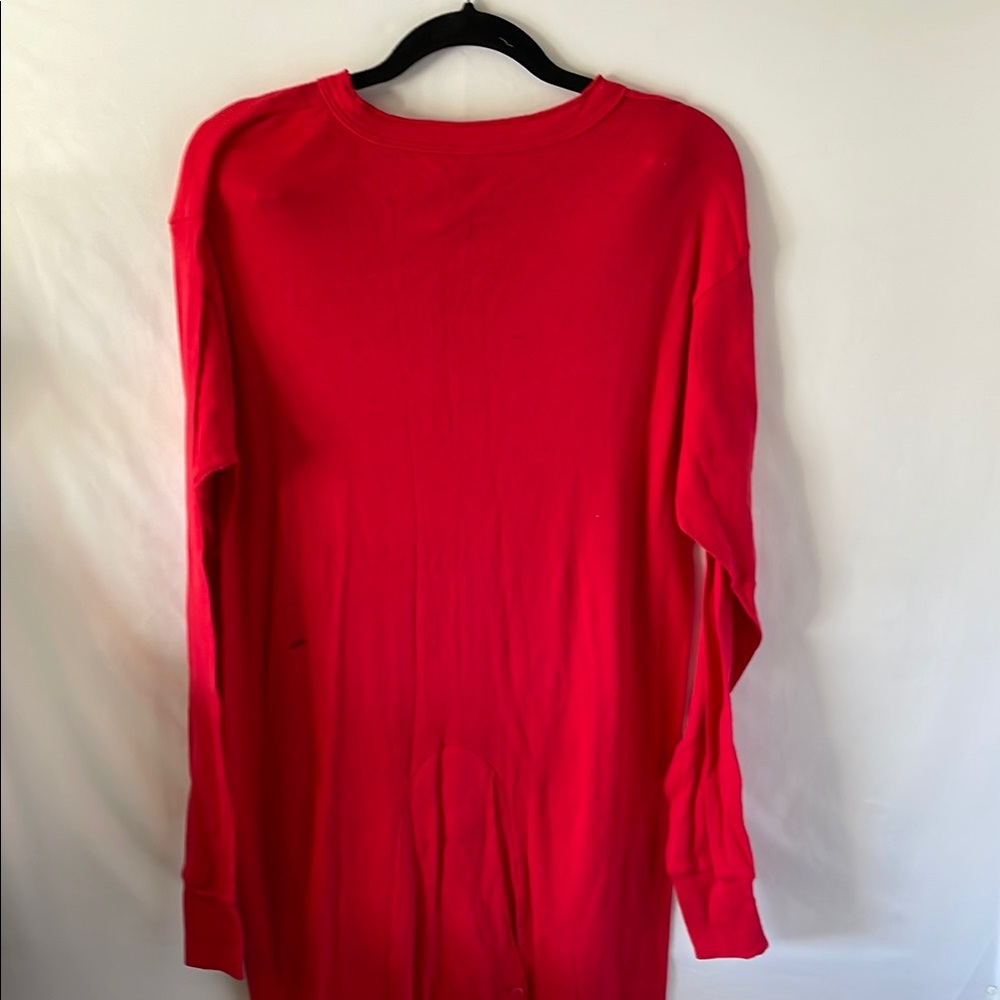 Vibrant Red Button-Up longjohns thermals - Picture 4 of 6